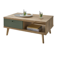 COUCHTISCH Salbei grün, Eiche Evoke, skandinavisch 107 x 67 cm, Wohnzimmertisch mit Stauraum - Salbeigrün/Eichefarben, Holz/Holzwerkstoff (107/67/46cm) - Furn.Design