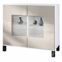KOMMODE Grömitz Sandgrau Hochglanz - Sandfarben, Holzwerkstoff (92.5/84.5/35cm) - Vladon