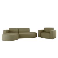 SOFASET Palma In Scala - Opal, Holzwerkstoff/Textil (236/78/165cm) - Fun Möbel