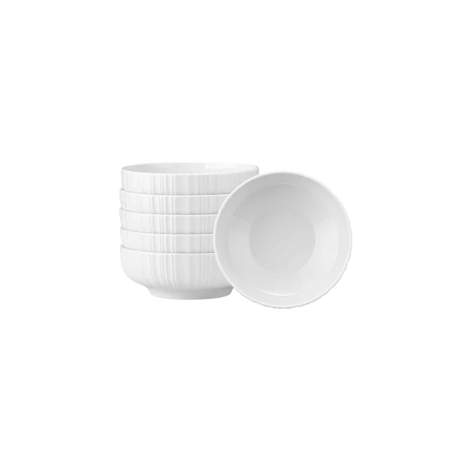MÜSLISCHALEN Sento Relief Barcode weiß ø 15 cm 6er Set - Weiß, Keramik (15.2cm) - Seltmann Weiden