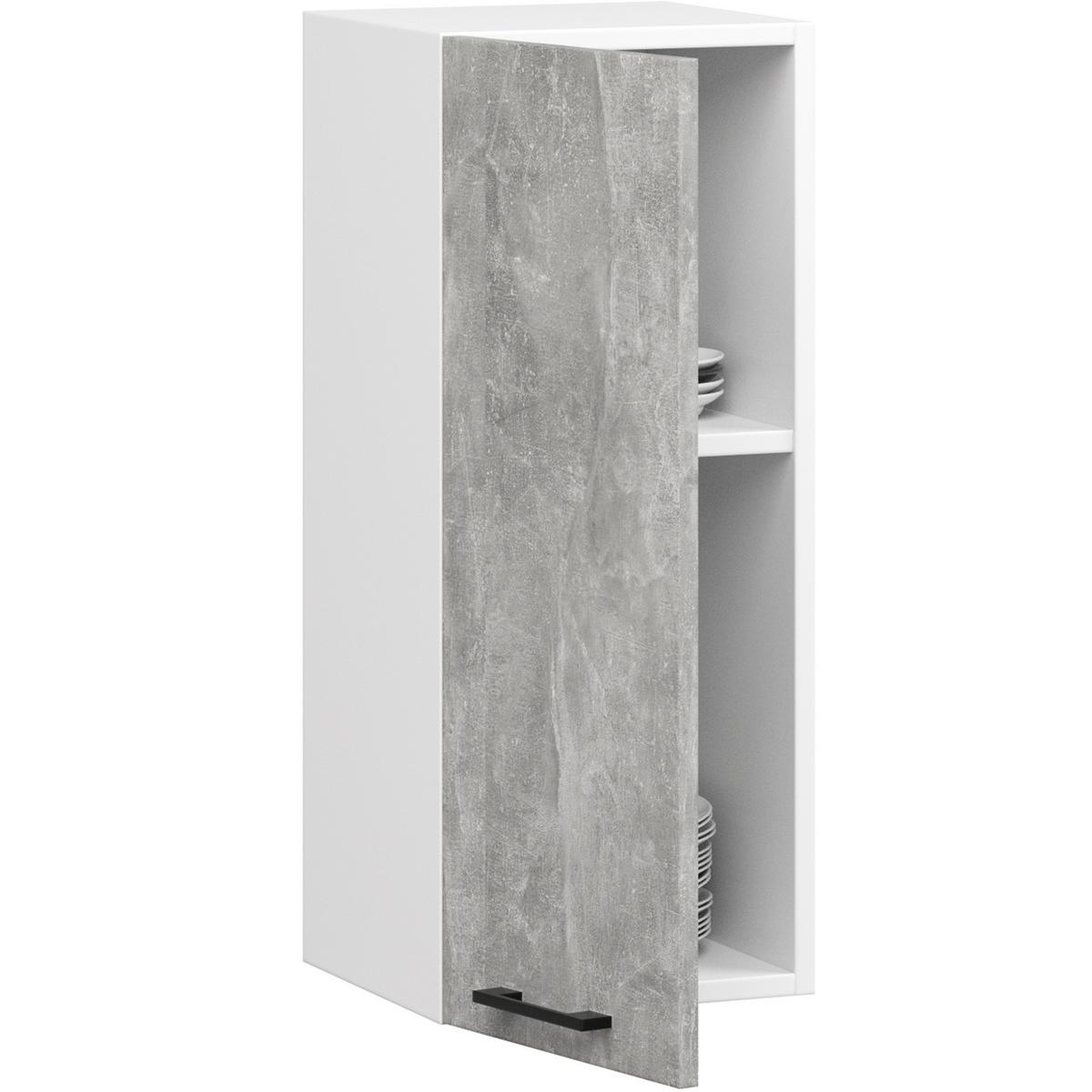 HÄNGESCHRANK Weiß, Beton 72/30/30 - Hellgrau/Weiß, Holzwerkstoff (30/72/30cm) - RAUMHIRSCH FURNITURE