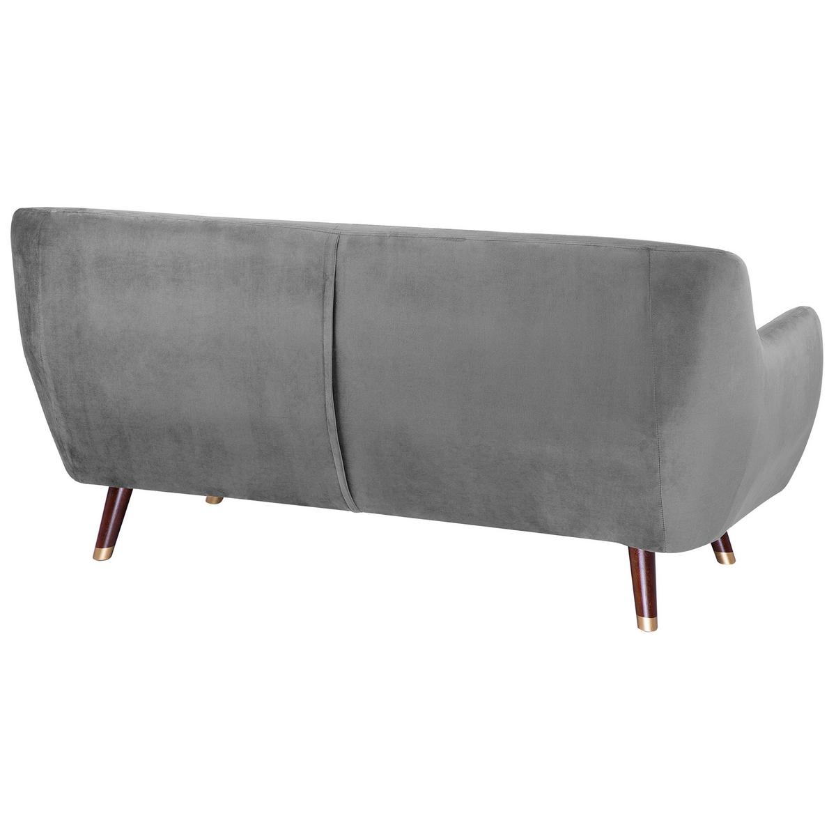3-SITZER-SOFA Samtstoff Grau Bodo - Grau, Textil (188/84/85cm) - Beliani