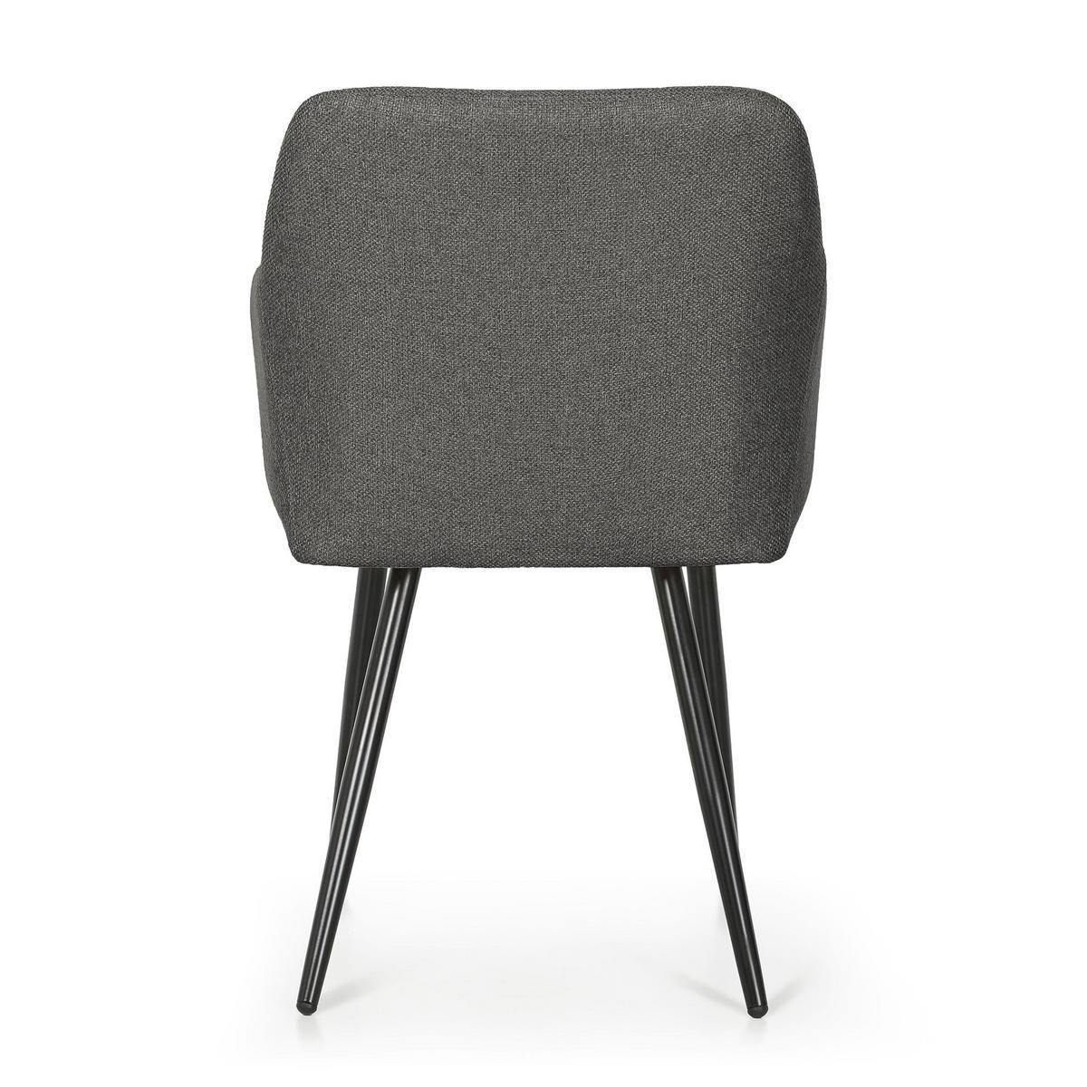 POLSTERSTUHL 6er Set, Metallbeine Graphit, Schwarz, x 54/82/58 - Schwarz, Textil (54/82/51cm) - RAUMHIRSCH FURNITURE