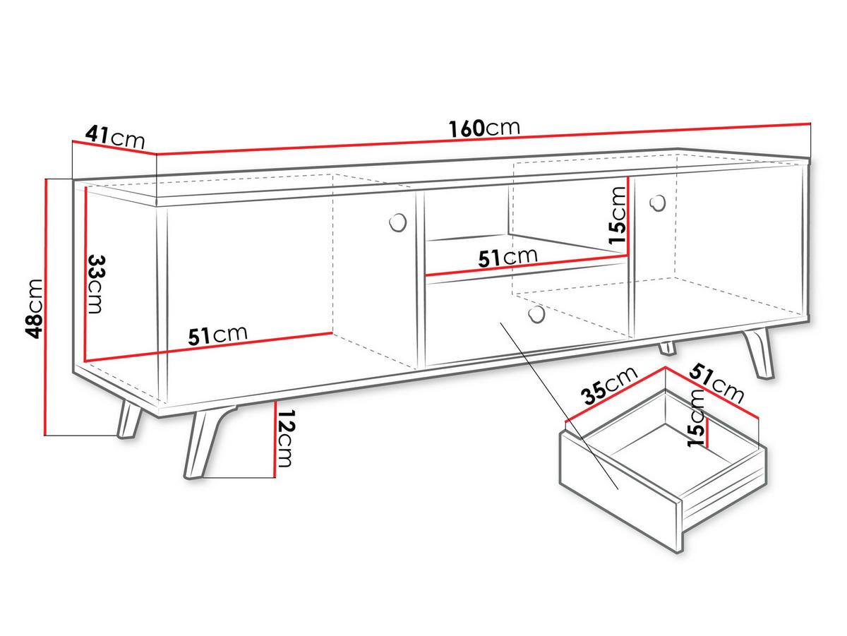TV-ELEMENT Siena 160 - Goldfarben/Schwarz, Holzwerkstoff/Metall (160/48/41cm) - MIRJAN24