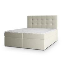 BOXBETT PALMA 180x200 cm mit Matratze und Topper, H2+H3 - Creme - Creme, Holz (180/200cm) - MASSENO