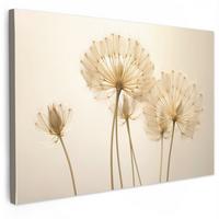 LEINWANDBILD Sonnenlicht - Löwenzahn - Botanisch - Blumen Gemälde 60x40 cm - Creme, Textil (60/40cm) - MuchoWow