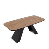 AUSZIEHTISCH ZENITH 180/90/76 cm mit Metallgestell, Schwarz / Lefkas-Eiche - Schwarz/Eiche San Remo, Holzwerkstoff/Metall (90/180/76cm) - Idohome