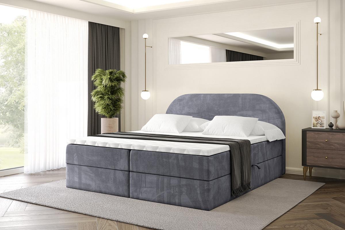BOXBETT mit Matratze H3 und Lattenrost - NOX - 180x200 - Dunkelgrau Casablanca - Dunkelgrau, Holzwerkstoff/Kunststoff (180/200cm) - ALTDECOR