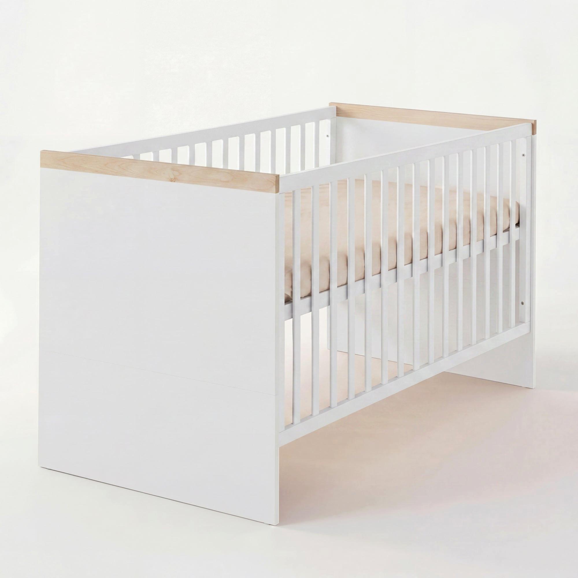KINDERBETT Jimmy Weiß / Eiche - Eichefarben/Weiß, Holzwerkstoff (70/140cm) - Roba