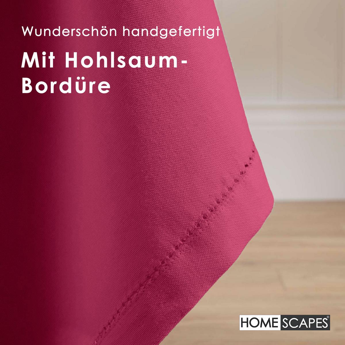 TISCHDECKE weinrot 137/178 cm, 100% Baumwolle - Weinrot, Textil (137/178cm) - Homescapes