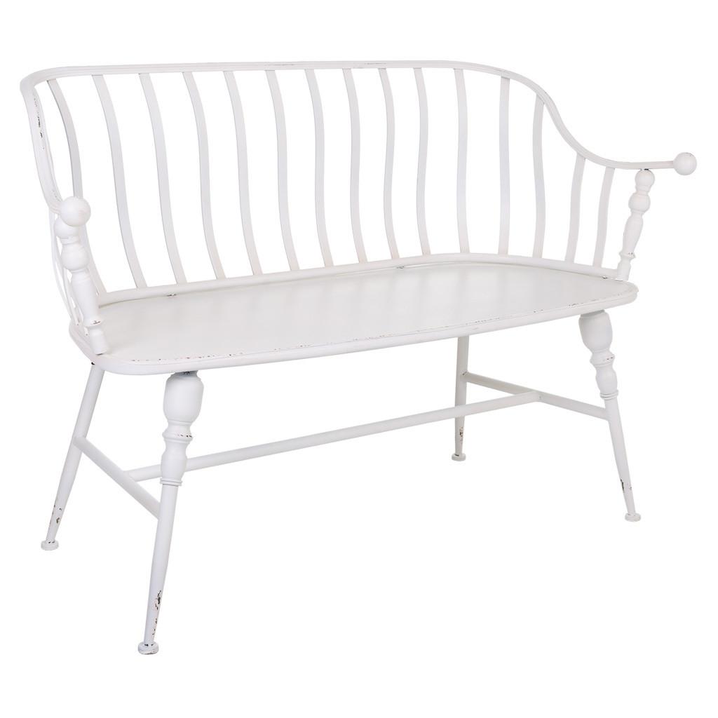 BANK 128x53x86 cm - Weiß, Metall (128/86/53cm) - Wanderlust
