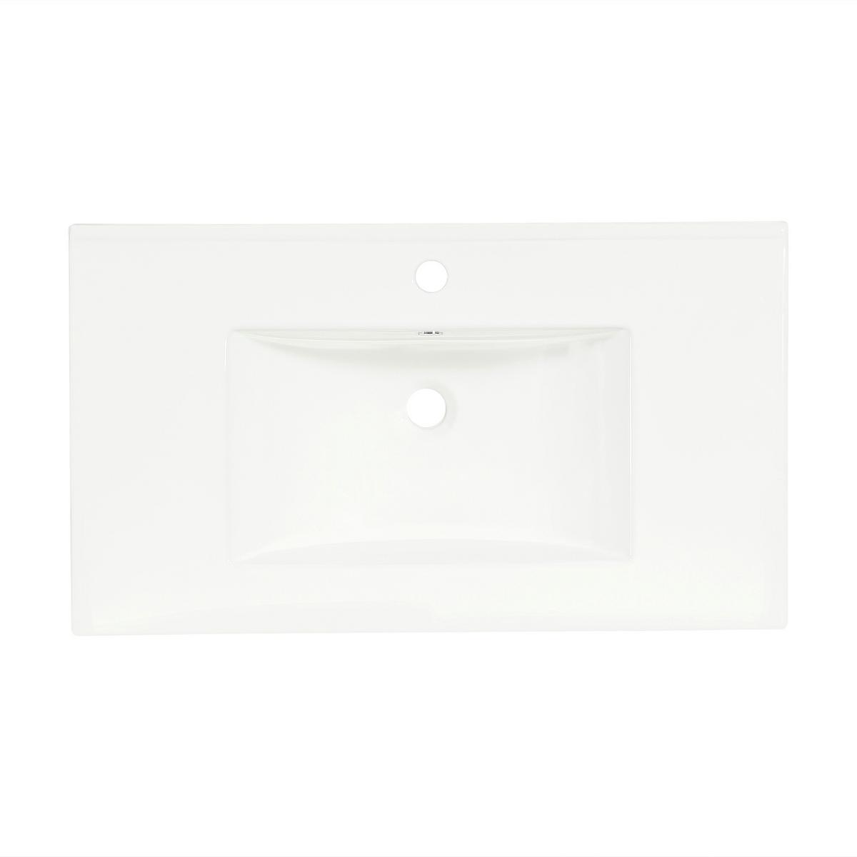 WASCHTISCHUNTERSCHRANK Holzoptik Wellenmuster 3 Schubladen & Doppeltüren - Naturfarben, Holzwerkstoff (81/90/47cm) - Urban Meuble