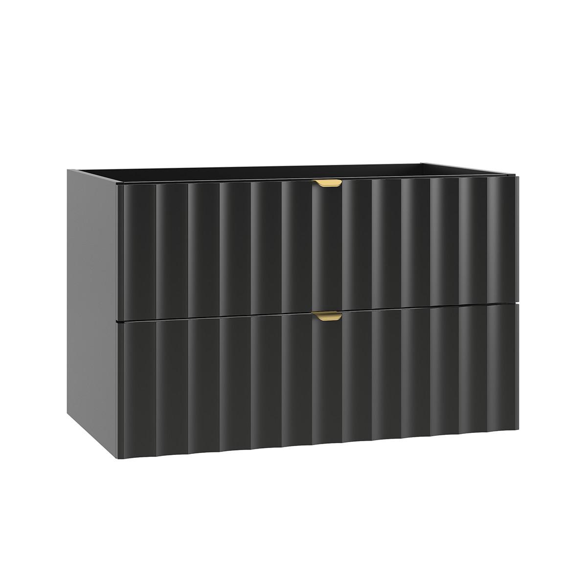 WASCHTISCHUNTERSCHRANK 80cm Lexa Schwarz - Schwarz, Holzwerkstoff (80/50/45.8cm) - Petits-meubles