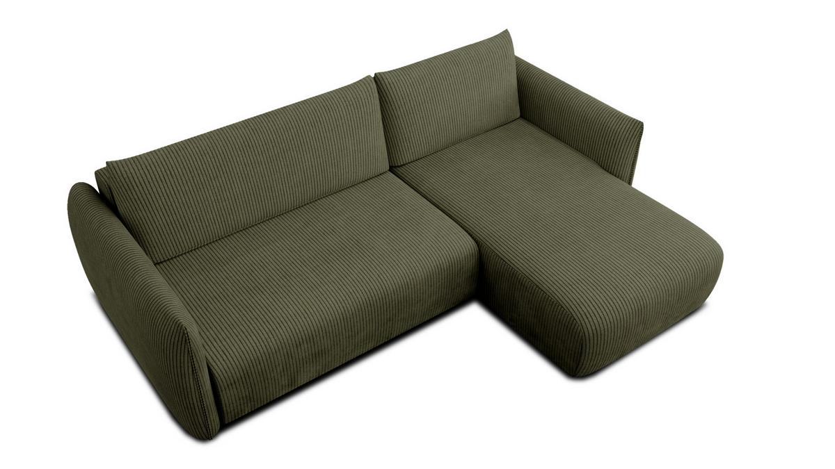ECKSOFA TAUER 3-Sitzer links, olive - Schwarz/Grün, Holz/Textil (248/173cm) - Wozimo