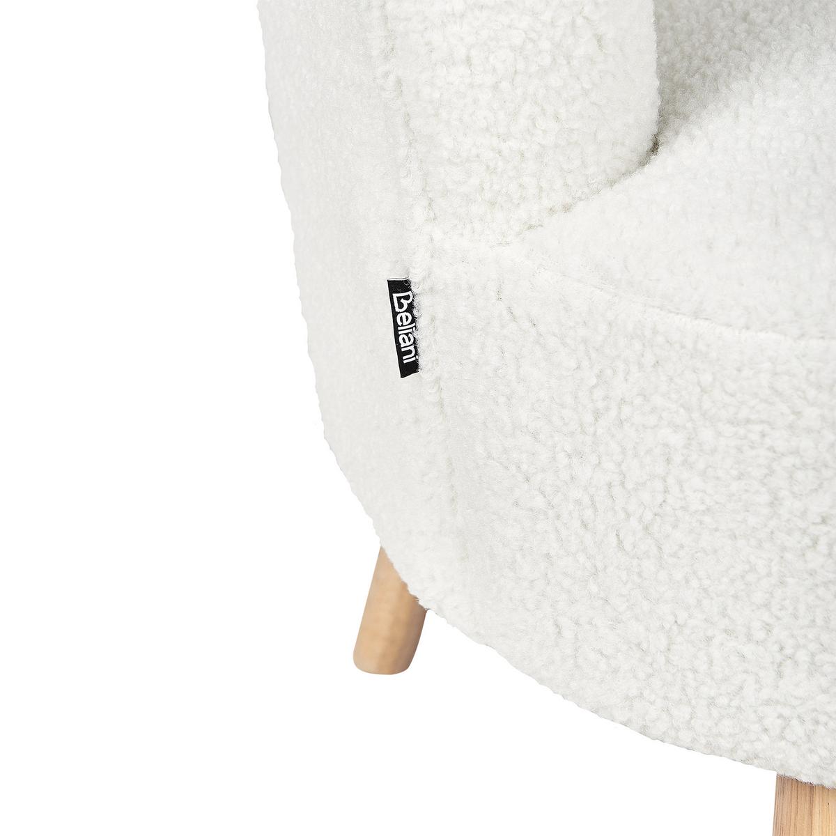 SESSEL Weiß Odenzen - Weiß/Braun, Textil (72/77/73cm) - Beliani