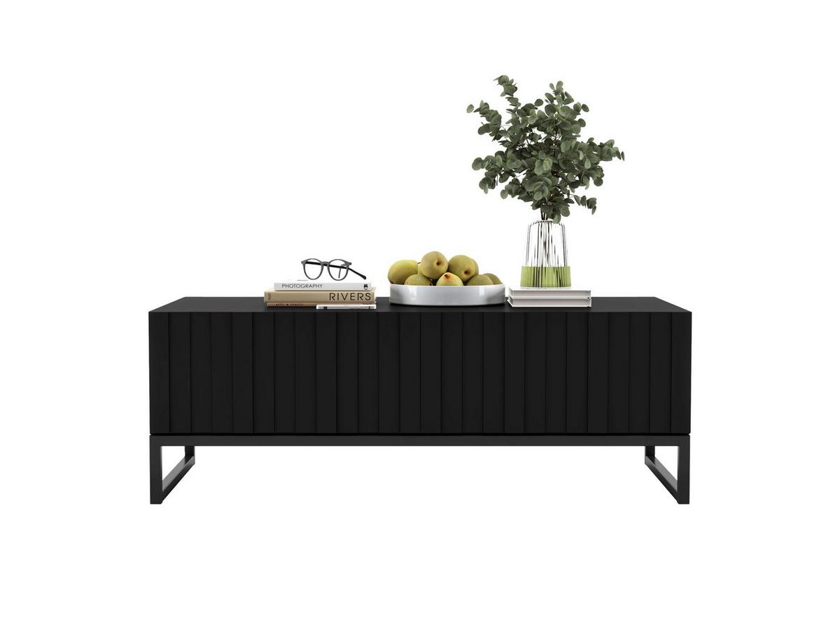 COUCHTISCH Elpis Schwarz matt Glamour 110 cm - Schwarz, Holzwerkstoff/Metall (54/110/39cm) - Meble Lindner