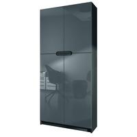 BÜROSCHRANK Logan Fronten in Grau Hochglanz - Grau, Holzwerkstoff (82/184/37cm) - Vladon
