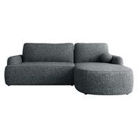 ECKSOFA Loridu, Seite: Rechts - Dunkelgrau/Schwarz, Holz/Kunststoff (250/174cm) - MIRJAN24