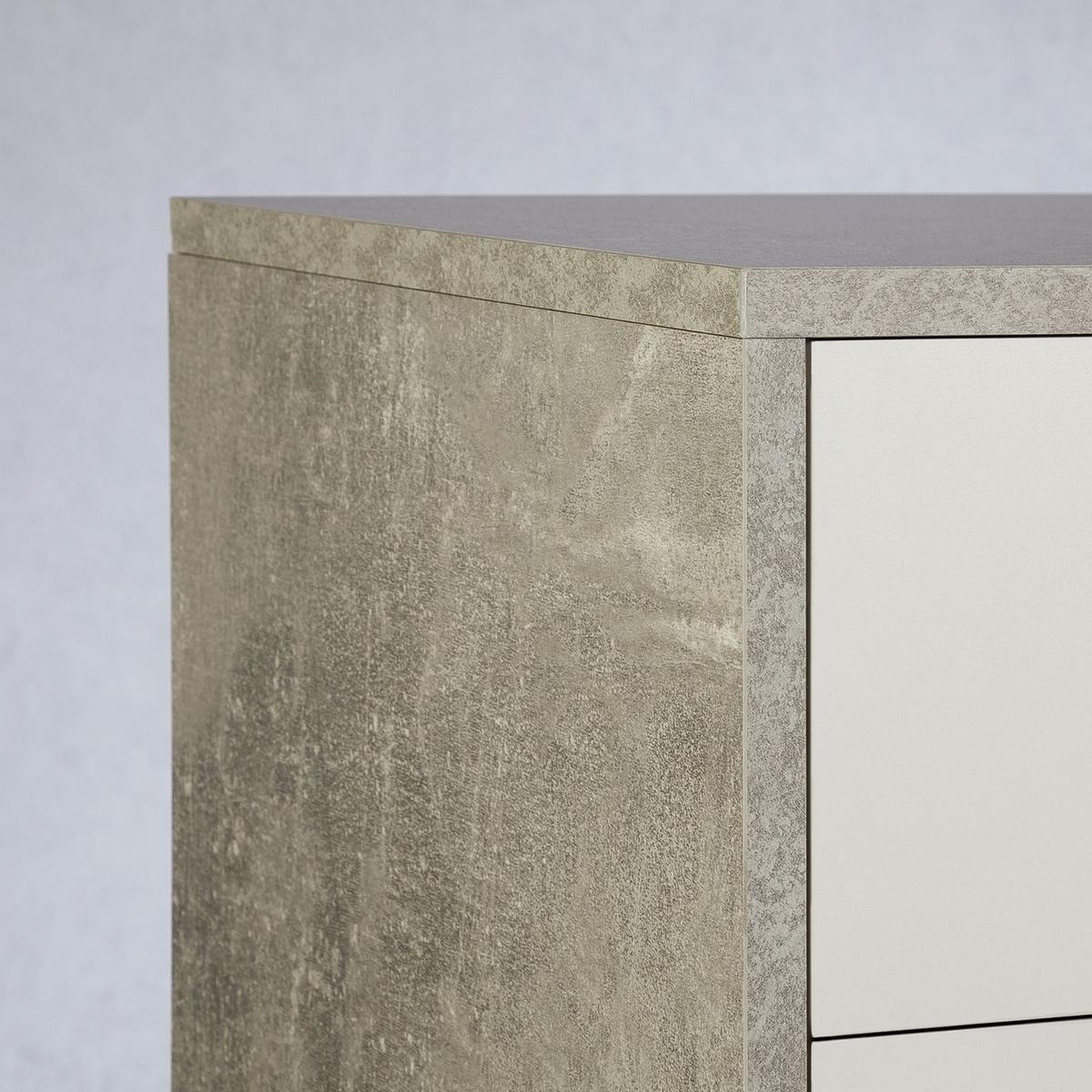 SCHUHSCHRANK DEUSTO Betonoptik/weiß - Weiß/Grau, Holzwerkstoff (88/70/35cm) - CARO-Möbel