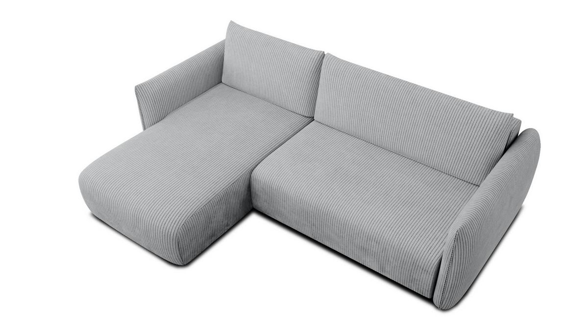 ECKSOFA TAUER 3-Sitzer rechts, hellgrau - Hellgrau/Schwarz, Holz/Textil (248/173cm) - Wozimo