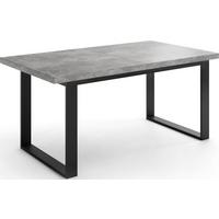 ESSTISCH Valentino rechteckig ausziehbar, Grauer Beton 140/180/80/75 cm - Hellgrau/Schwarz, Holzwerkstoff/Metall (80/180/75cm) - WFL GROUP