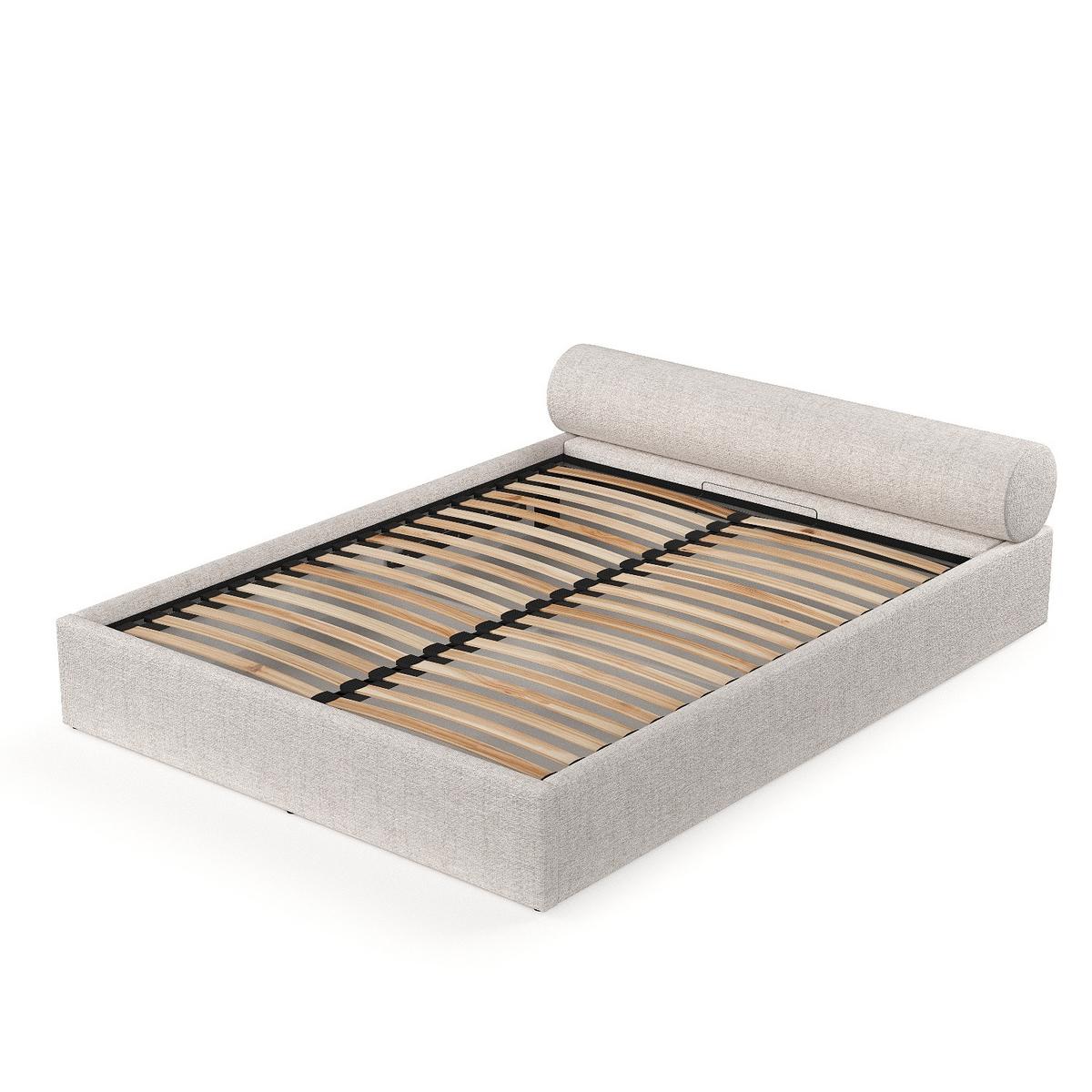 POLSTERBETT Solvo mit Stauraum 160/200 cm Hellbeige im Neve Stoff - Beige/Schwarz, Holz/Holzwerkstoff (160/200cm) - AltaBeds