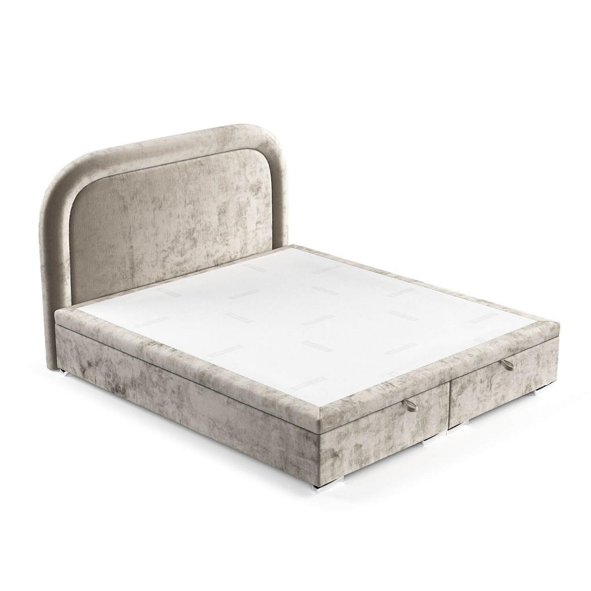POLSTERBETT Harmony mit Stauraum 180/200 cm Beige im Lotta Stoff - Chromfarben/Beige, Holz/Holzwerkstoff (180/200cm) - AltaBeds