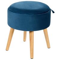 HOCKER Neely 39/39/43 cm - Blau, Textil (39/43/39cm) - Beliani