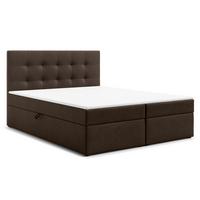 BOXBETT GALATA 140x200 cm mit Bettkasten und Matratze - Braun + TOPPER - Schwarz/Braun, Holz/Holzwerkstoff (140/200cm) - AX Living