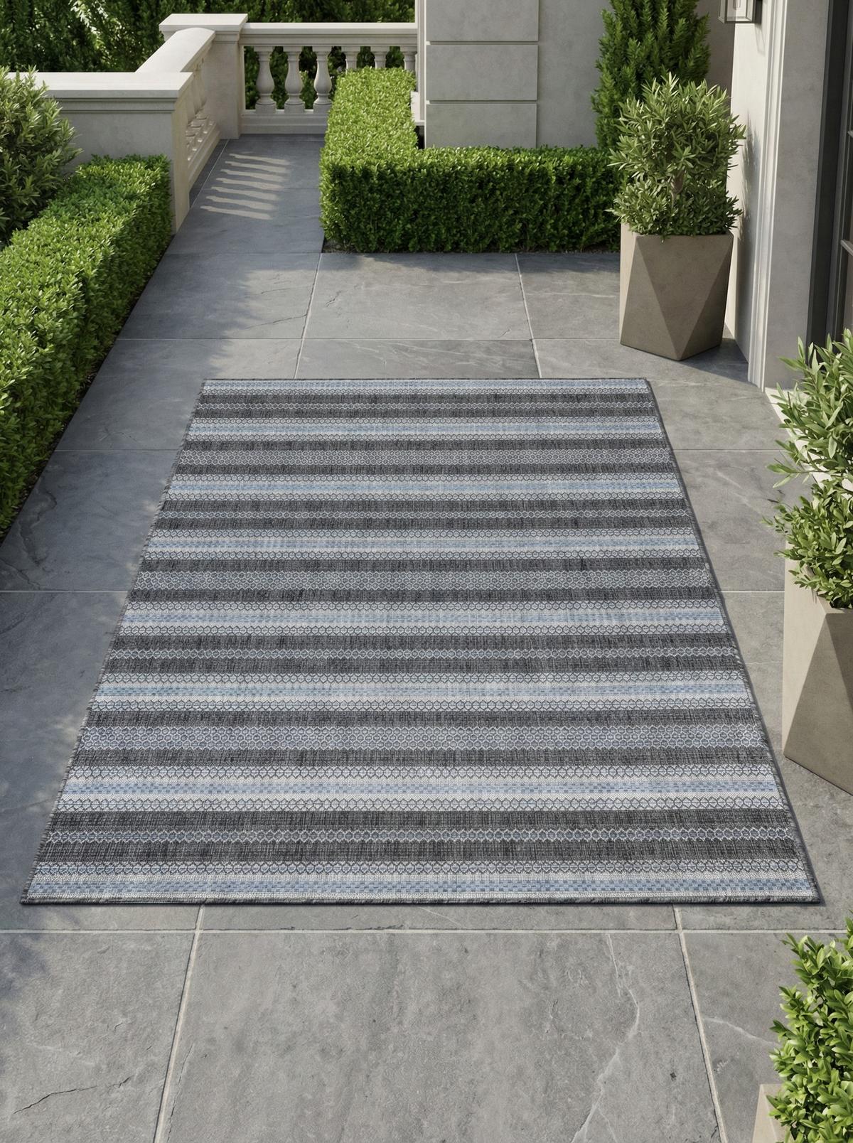 TEPPICH Outdoor SARNTAL in Schwarz, im Vintage-Stil, 120 x 170 cm - Grau, Textil (120/170cm) - KADIMA DESIGN