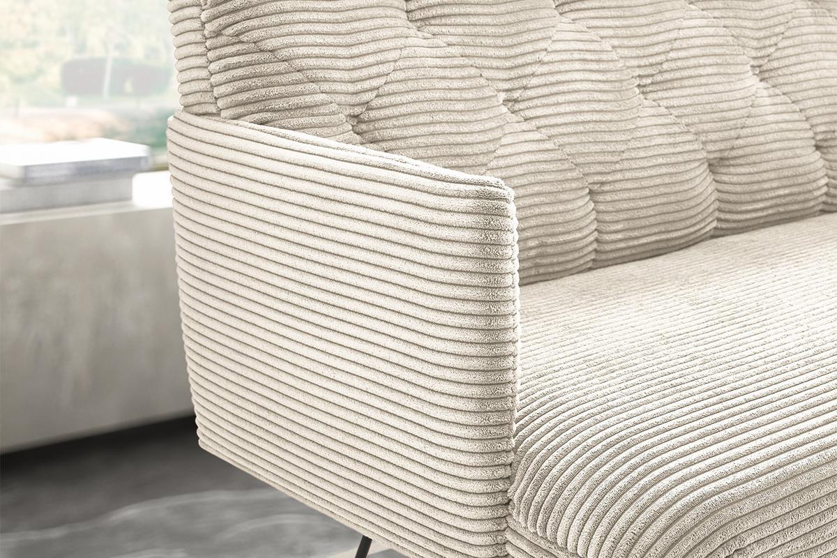 ESSZIMMERBANK CHARME Cremeweiß Cord - Creme, Textil (246/85/69cm) - KAWOLA