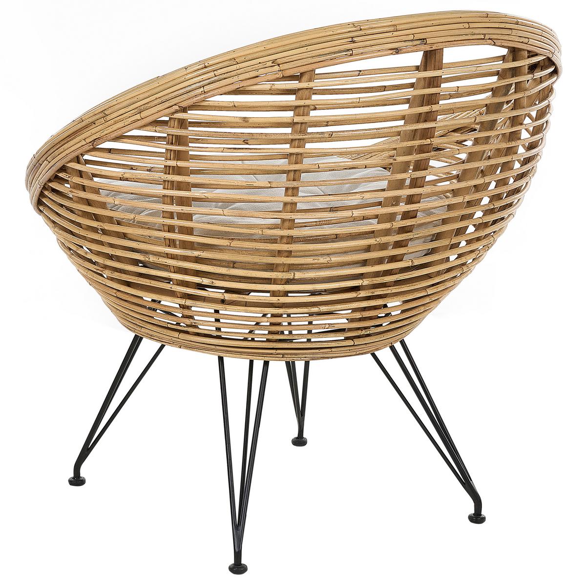 4-SITZER LOUNGE SET Rattan Natürlich Maratea/Cesenatico - Naturfarben, Naturmaterialien - Beliani