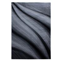 KURZFLORTEPPICH ASPEN, mit abstraktem Wellenmuster, Schwarz, 120 x 170 cm - Schwarz, Textil (120/170cm) - KADIMA DESIGN