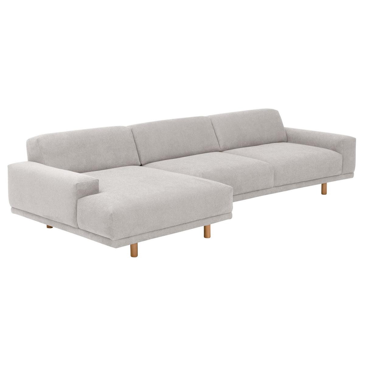 ECKSOFA mit Longchair links Kattryna Flachgewebe silber - Silberfarben, Kunststoff (133/283cm) - 58aufmkessel