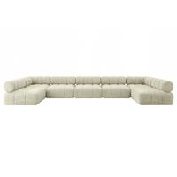 WOHNLANDSCHAFT modulares Sofa Garvo-U3 - 475x190x70 cm Beige Velours - Champagner/Beige, Holzwerkstoff/Textil (475/70/190cm) - ALTDECOR