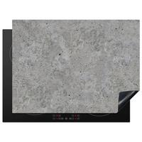 HERDABDECKPLATTE Beton - Schiefer - Grau - Struktur aus Beton Herdabdeckung Induktionsfeld 70x52 cm - Hellgrau, Kunststoff (70/52/0.2cm) - MuchoWow