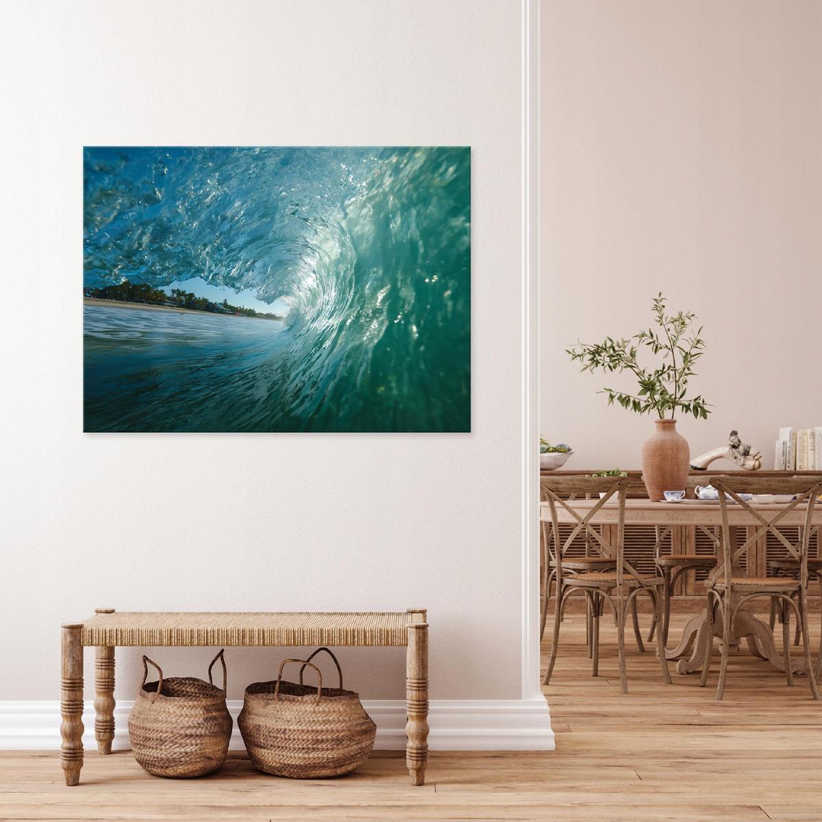 LEINWANDBILD Meer Wellen Blau 100x70 cm - Multicolor, Holzwerkstoff (100/70cm) - Wallarena