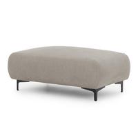 POLSTERHOCKER Cardea in Bubble-Optik aus weichem Taupe Strukturstoff mit hohem Sitzkomfort - Taupe/Schwarz, Holz/Textil (110/46/65cm) - S-Style Möbel