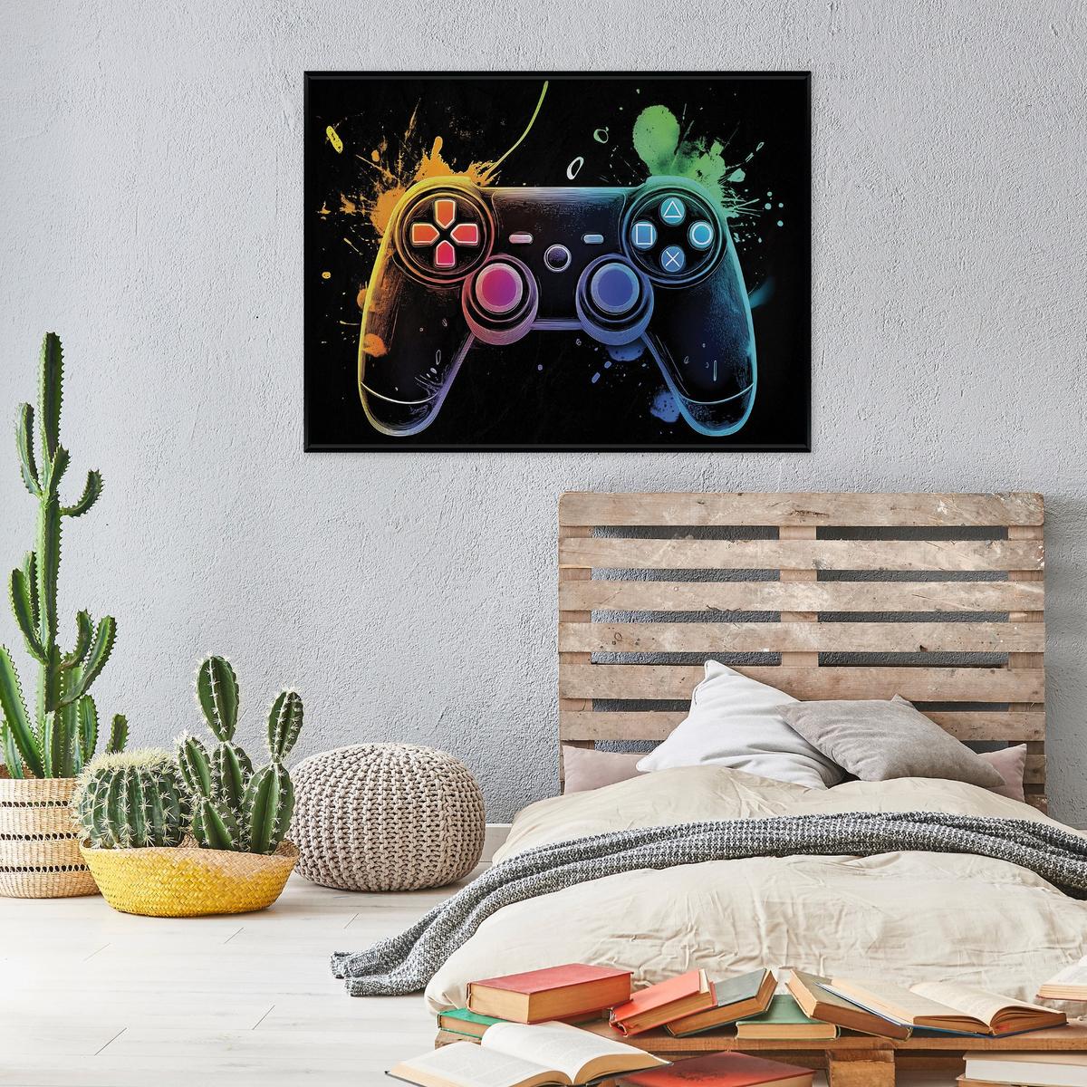 BILDER mit Rahmen Jungen Unterlage Schwarz 60x40 cm - Multicolor, Holzwerkstoff (60/40cm) - Wallarena