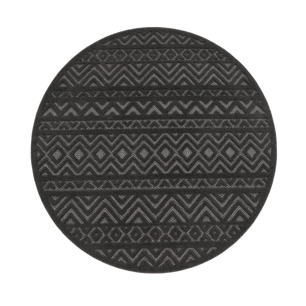 OUTDOORTEPPICH Boho Anthrazit 120 x 120 cm - Anthrazit, Kunststoff (120/120cm) - TT Home