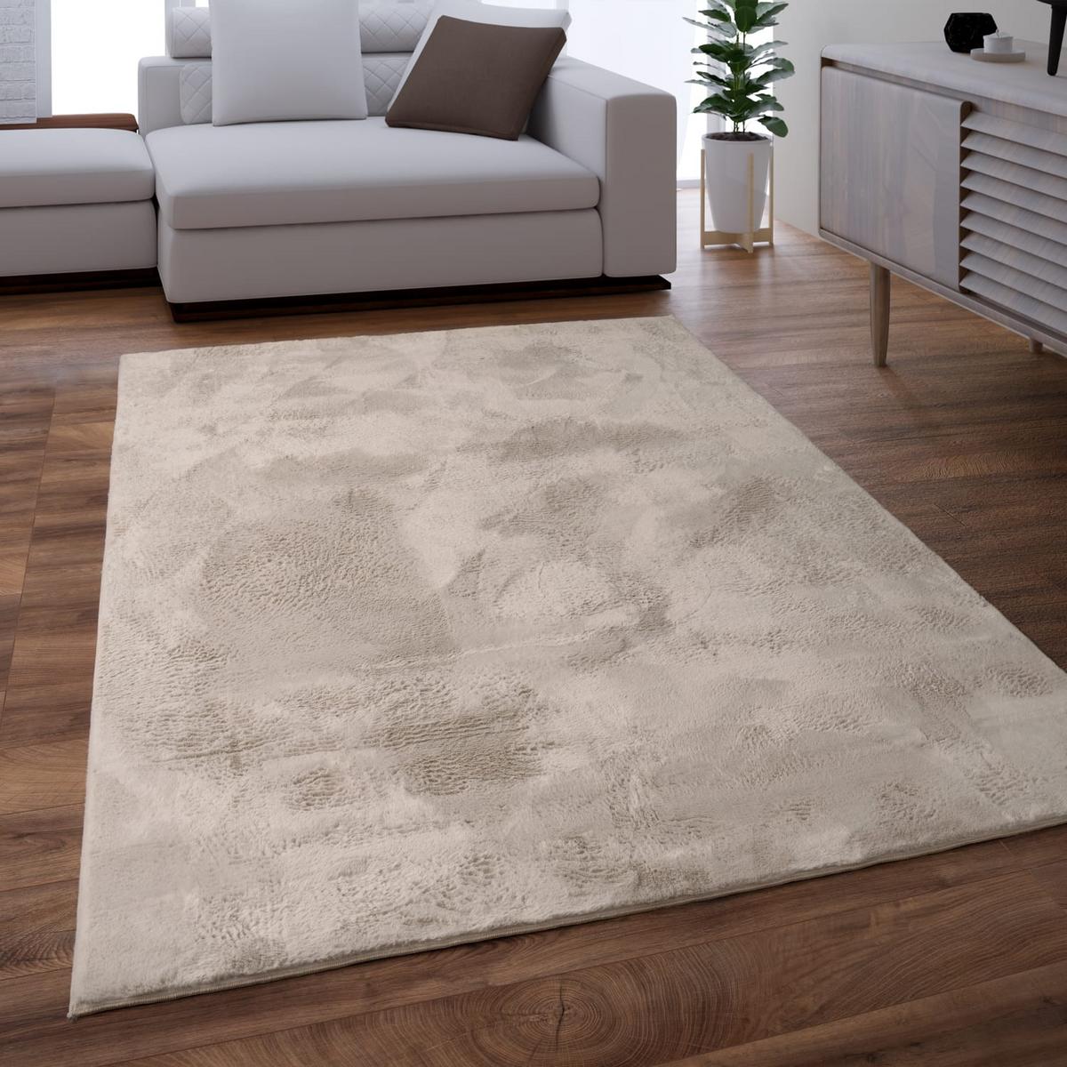 KURZFLORTEPPICH, einfarbig, aus Polyester, Beige, 80 x 150 cm - Beige, Textil (150/80cm) - KADIMA DESIGN