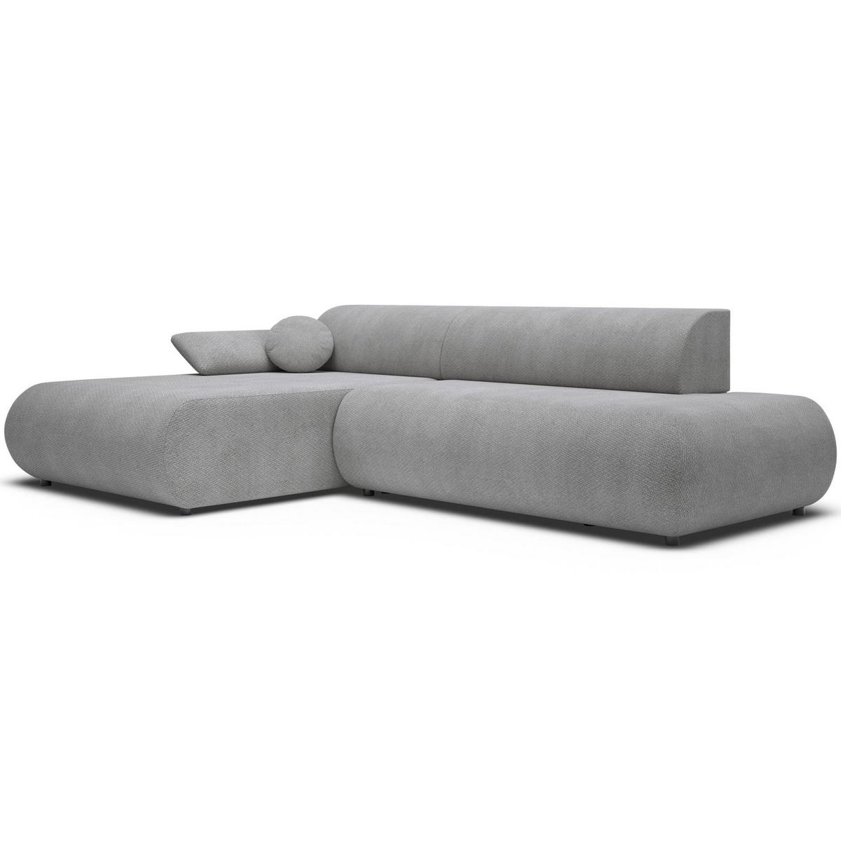 ECKSOFA Armone Grau Chenille - Schwarz/Grau, Kunststoff/Textil (286/173.5cm) - Selsey