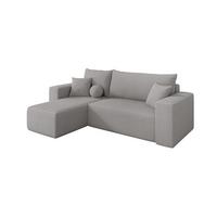 ECKSOFA mit Schlaffunktion Ottomane Links SENO-L 249x139x85 Hellgrau Bouclé - Silberfarben/Hellgrau, Holzwerkstoff/Kunststoff (249/139cm) - ALTDECOR