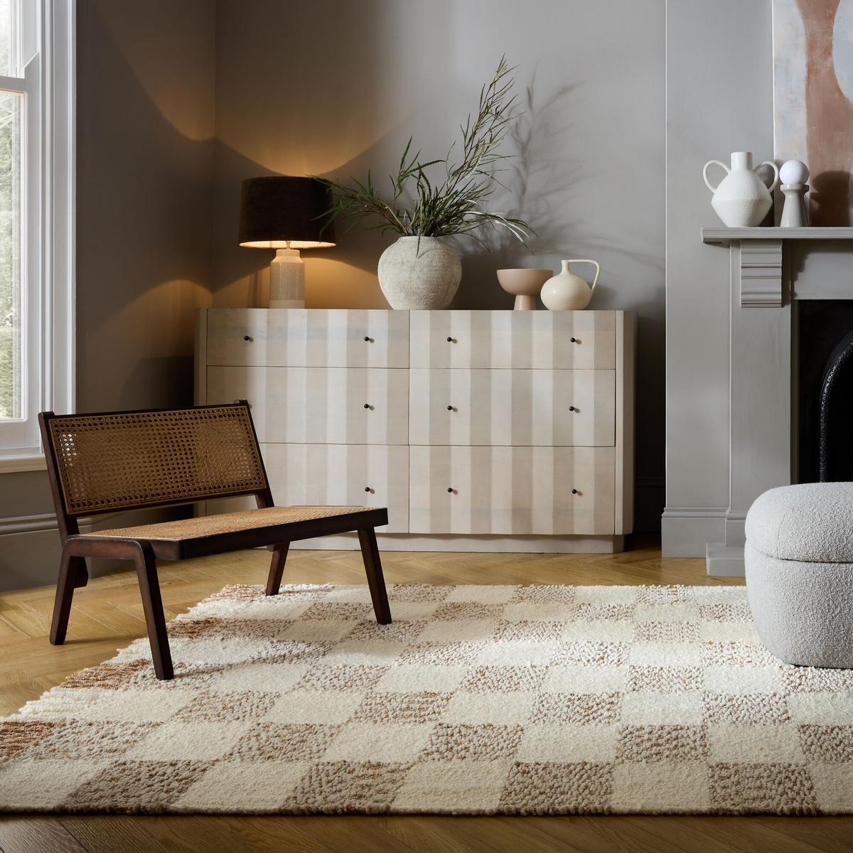TEPPICH handgewebt VYNE, geometrisch, Beige-Natur, 160 x 230 cm - Beige, Textil (230/160cm) - KADIMA DESIGN