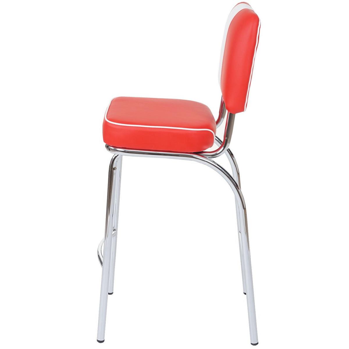 BARHOCKER Rot, Weiß 2er-Set - Rot/Weiß, Textil (34/107/46cm) - MCW