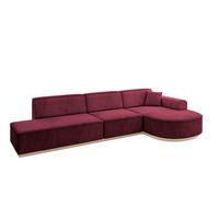 ECKSOFA Ottomane Rechts ARRIO-L2 - 328x171x83 cm Bordeauxrot - Bordeaux, Holzwerkstoff/Textil (328/171cm) - ALTDECOR