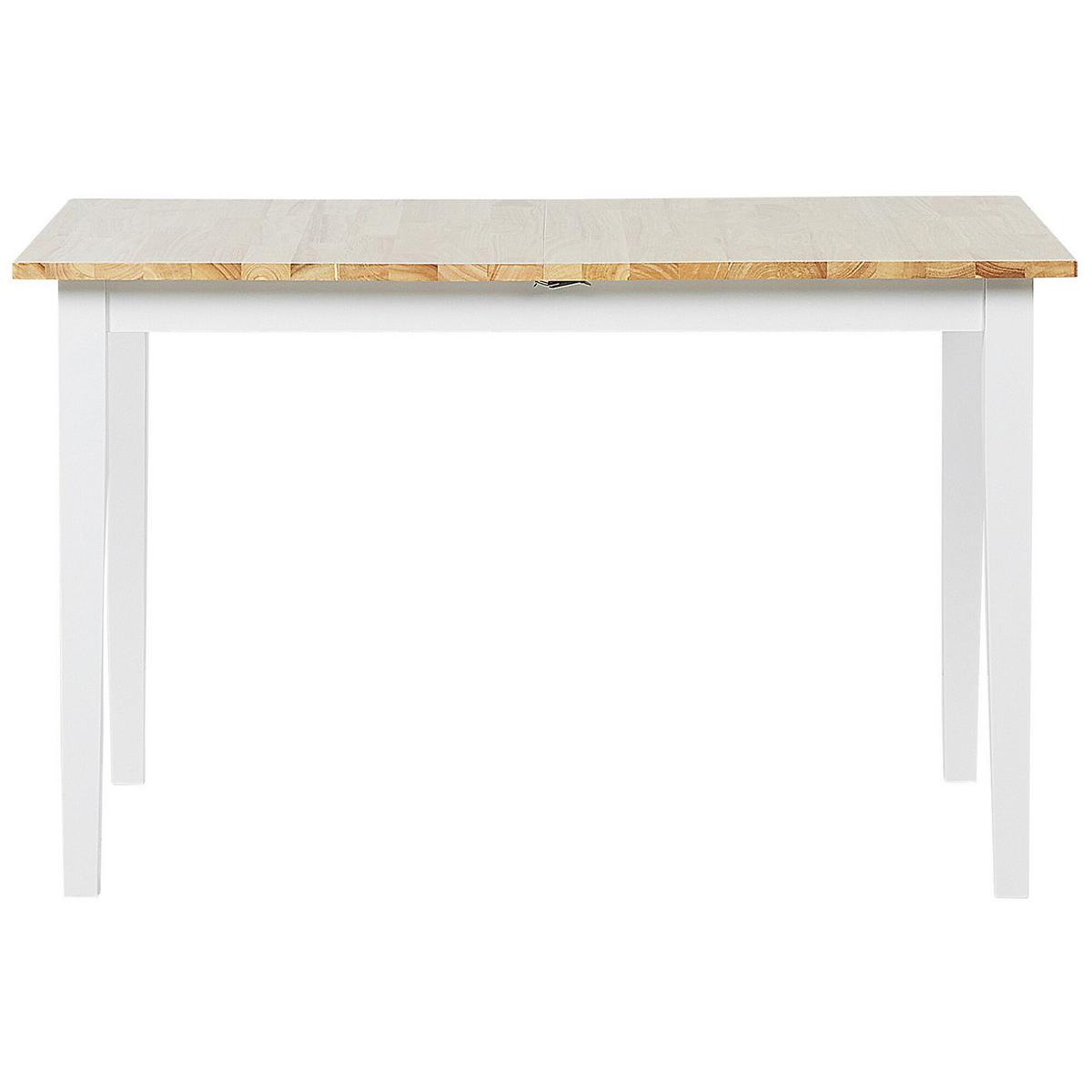 ESSZIMMERTISCH 120-150/80/74 cm Hellbraun, Weiß Rechteckig Houston - Hellbraun, Holz (150/80/74cm) - Beliani