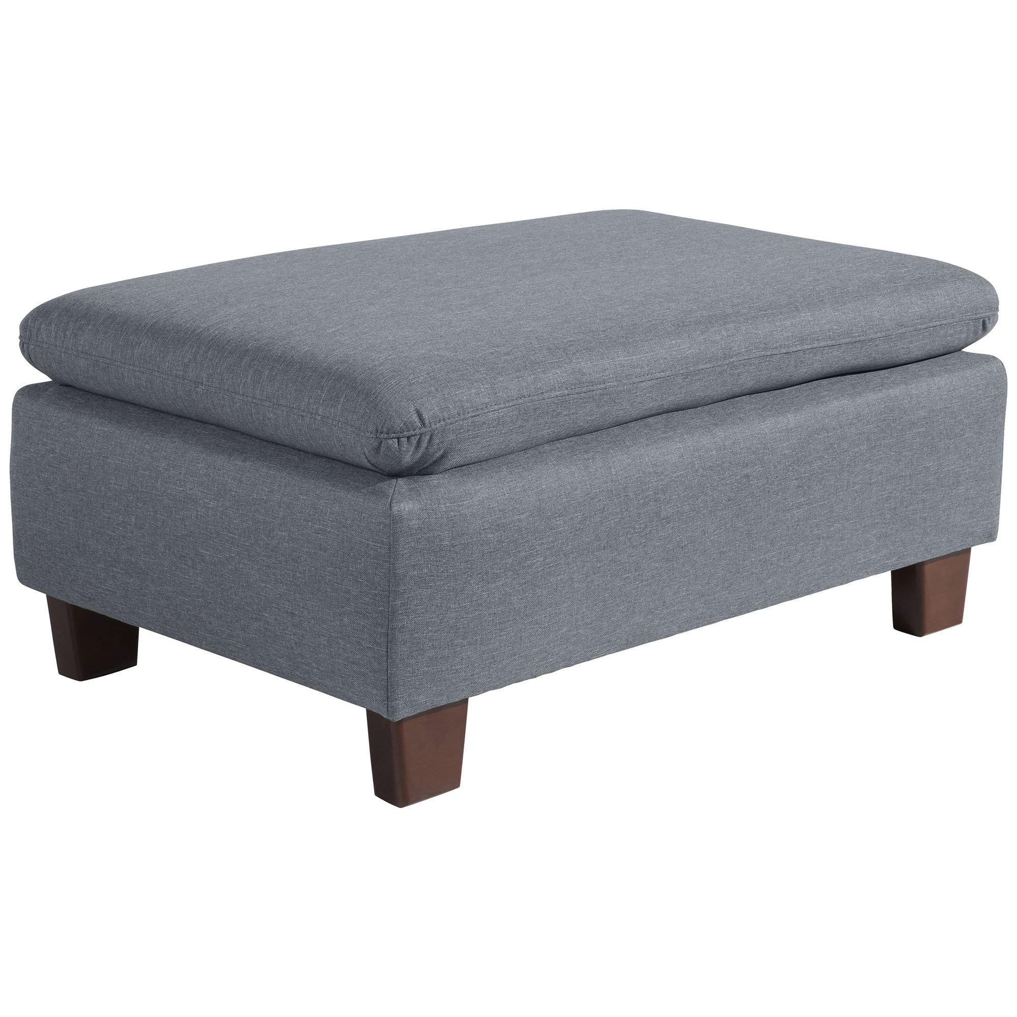 POLSTERHOCKER Kaylil Flachgewebe denim - Flieder, Kunststoff (90/43/60cm) - 58aufmkessel
