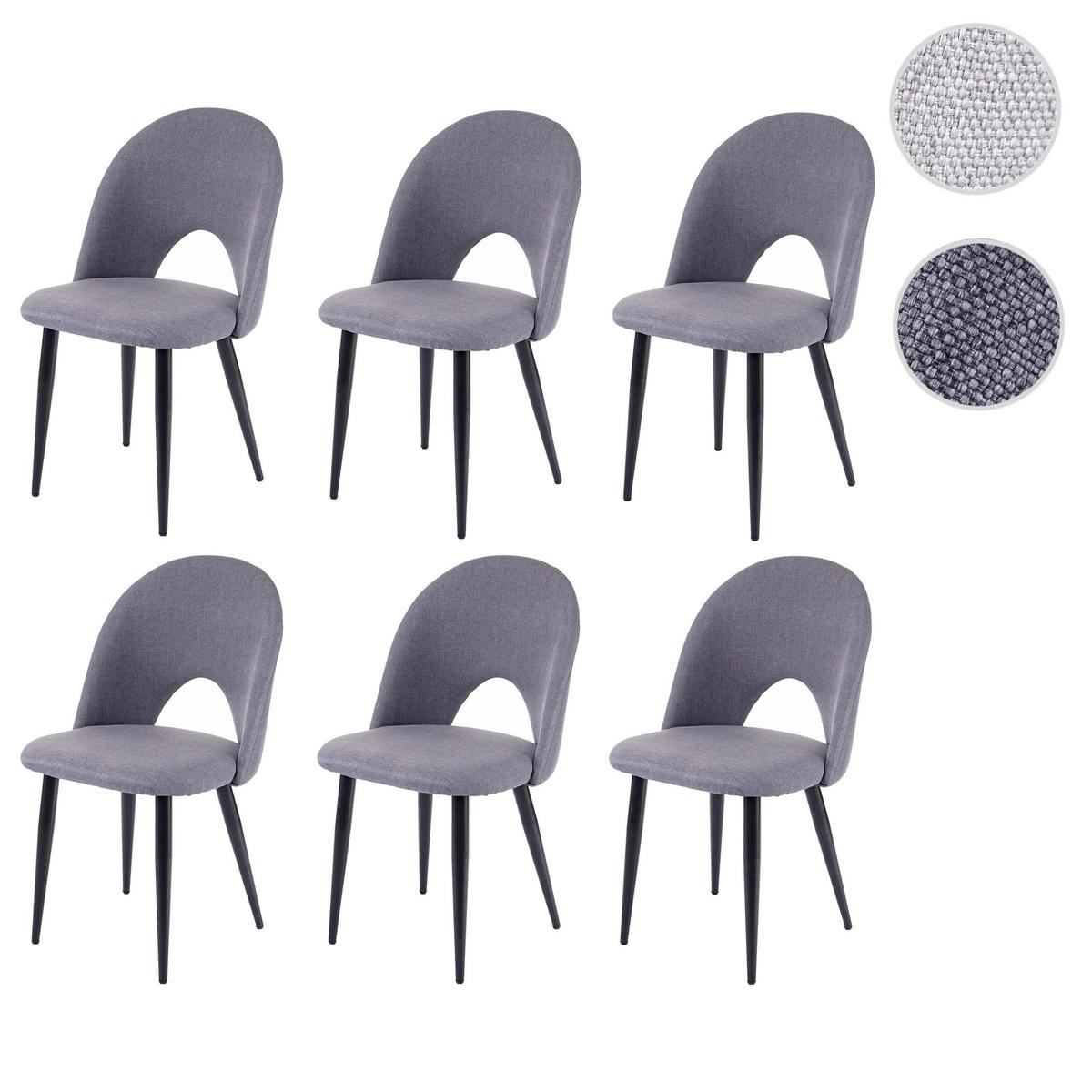 ESSZIMMERSTUHL Grau 6er-Set - Dunkelgrau/Grau, Textil (49/85/53cm) - MCW