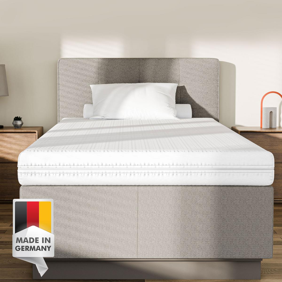 WENDEMATRATZE H2 H3 90x200 cm – 7 Zonen Matratze ca. 15 cm – ergonomische Kaltschaummatratze mit waschbarem Bezug - Weiß, Textil (90/200cm) - Mister Sandman